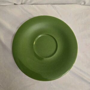 2 Kahla Green 7 inch Saucers, Vintage Espresso Plates, Made In Germany Porcelain